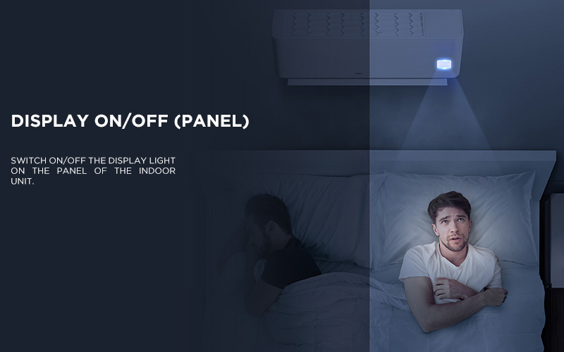 Switch on/off the display light on the panel of the indoor unit.