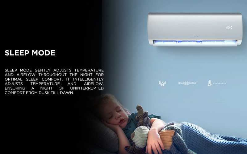 Sleep mode gently adjusts temperature and airflow throughout the night for optimal sleep comfort. It intelligently adjusts temperature and airflow, ensuring a night of uninterrupted comfort from dusk till dawn.