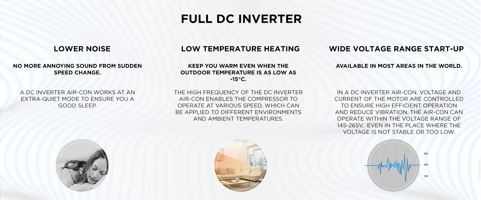 Lower Noise - Low Temperature Heating - Wide Voltage Range Start-up